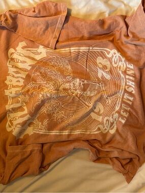 Billabong Orange Graphic Tee with White Skeleton Print